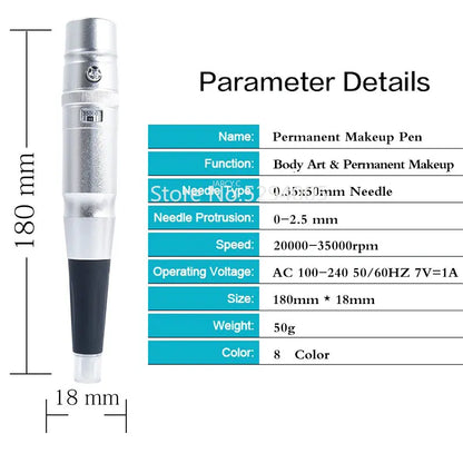 Permanent Makeup Tattoo Pen Machine - Eyebrow and Lip Microblading Tattoo Gun for PMU Beginners