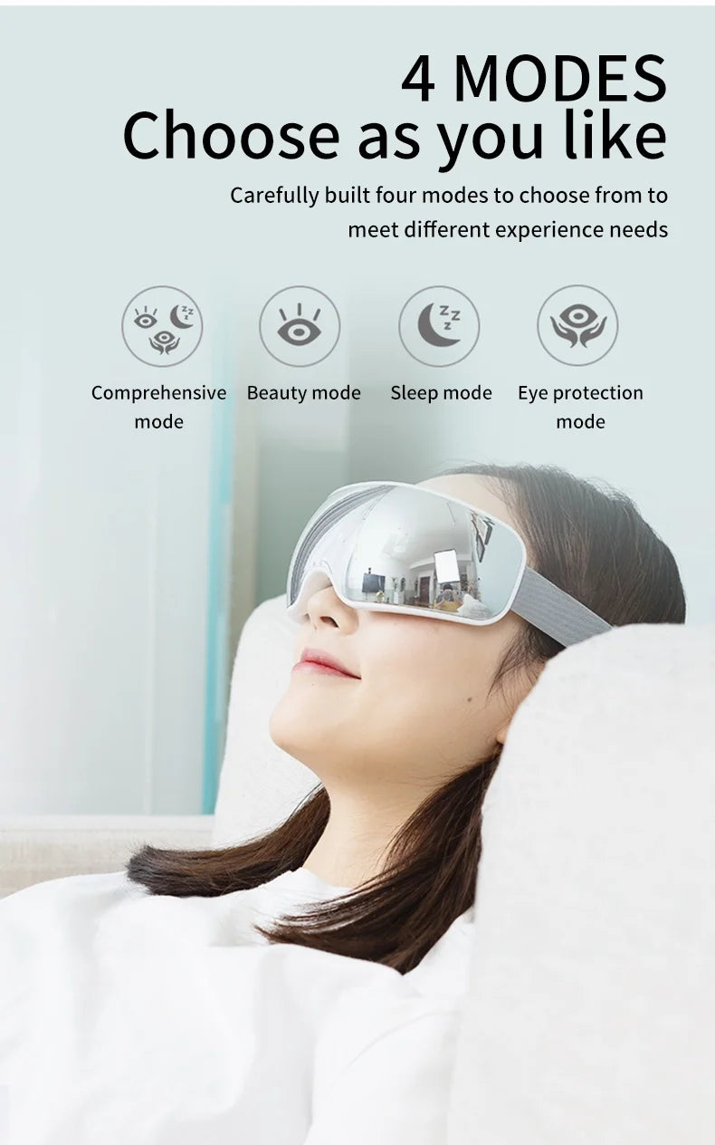 Eye Massager with Acupoint Vibration & Hot Compress | Bluetooth Music Eye Care Device