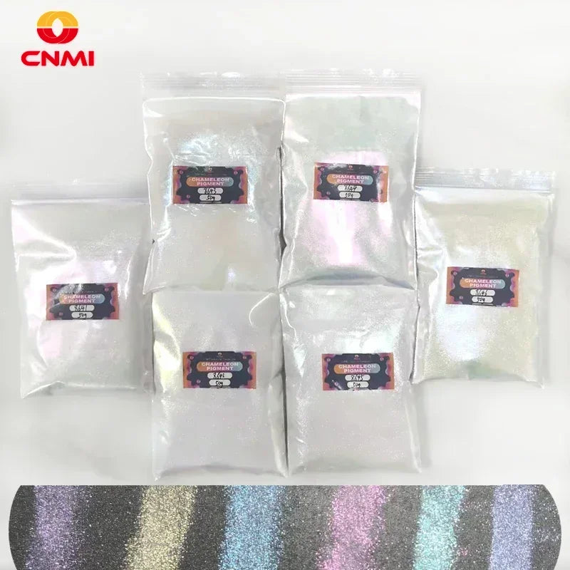 50g Chameleon Mica Powder Pigment - Blue to Violet Color-Shift Pearl for Epoxy Resin, Slime, Watercolor & DIY Crafts