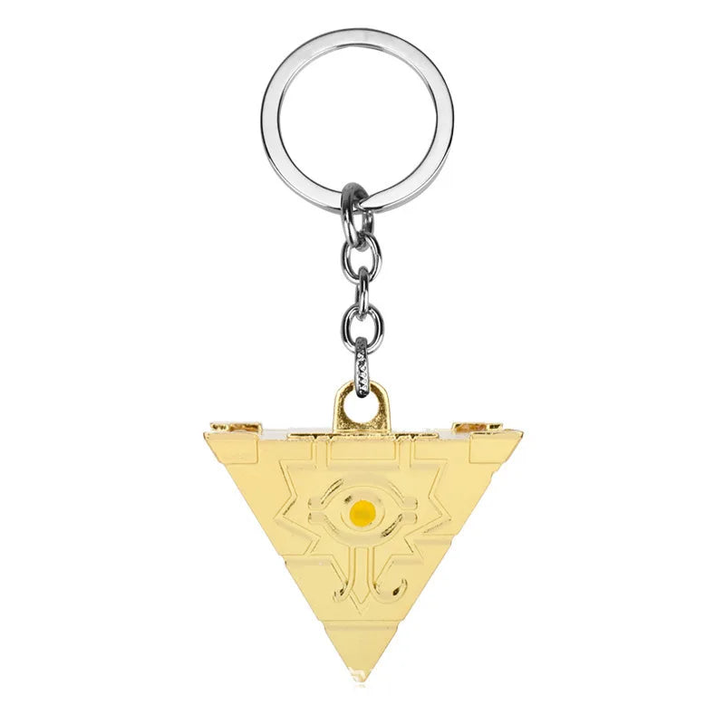 Yu-Gi-Oh! Yugi Muto Keychain - 3D Millennium Puzzle & Millennium Wheel Pendant