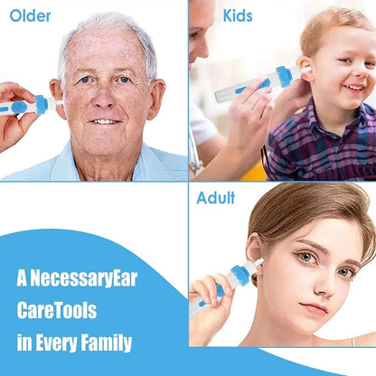 Cordless Electric Ear Cleaner Set - Painless Vibration Ear Spoon Tool for Safe Ear Wax Removal in Adults & Children