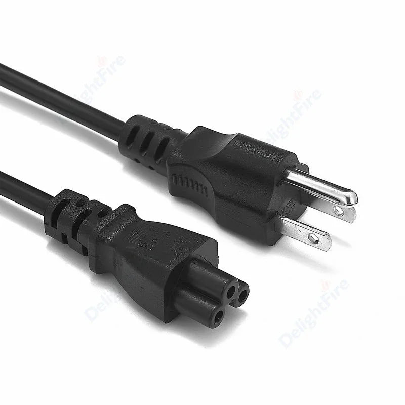US Plug Power Cord – 3 Pin Prong C5 Cloverleaf Cable, 1.2m/4ft for AC Adapters, Laptop & Notebook