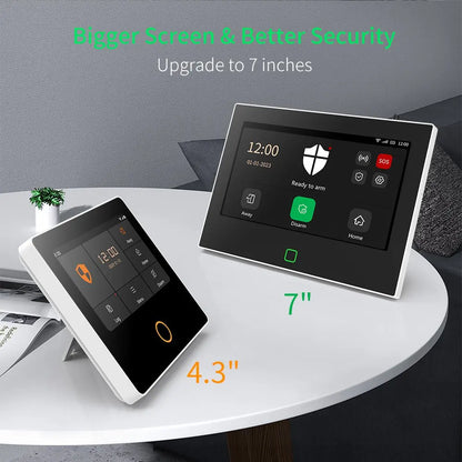 Staniot 7-Inch Wireless WiFi 4G Home Alarm System - Smart Security Protection Kit with Built-In 115dB Siren and 5000mAh Battery, Tuya Compatible