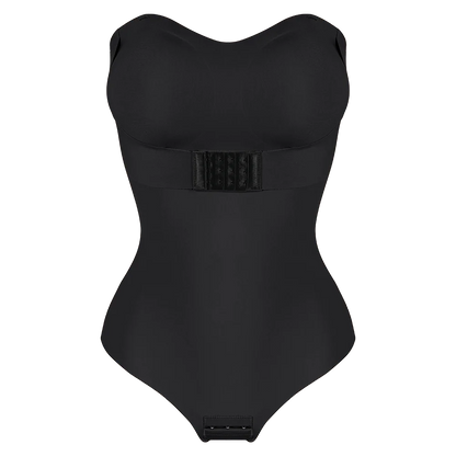 Women’s Strapless Thong Bodysuit - Full-Body Tummy Control Shaper with Removable Push-Up Bust, Up to 4XL