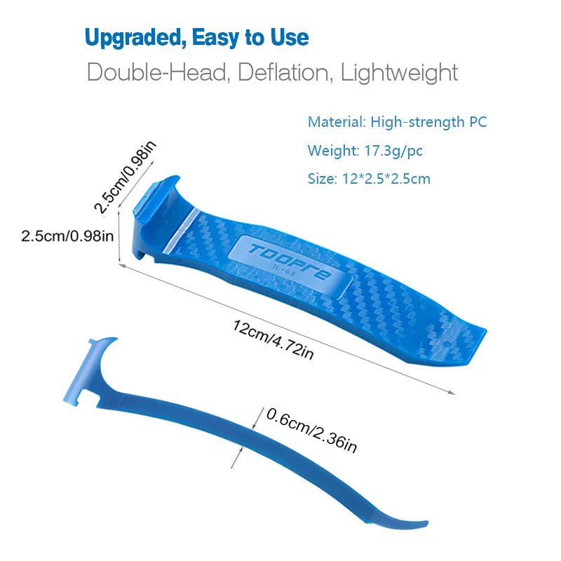 4-in-1 Bicycle Tire Lever Tool – Double-Head Tube Remover with Deflation Function for Road Bike Repair