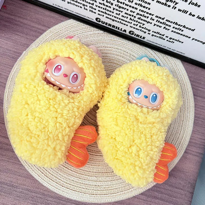 Labubu Doll Clothes – Fried Shrimp Onesie Yellow Outfit for 1st-3rd Gen 17cm Labubu Sitting Dolls Party Wear
