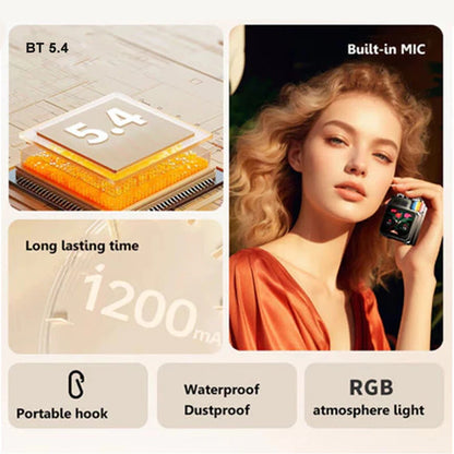 RGB Bluetooth Desktop Speaker with LED Display - Wireless Subwoofer, Metal Mechanical Design, Calendar & Alarm Clock