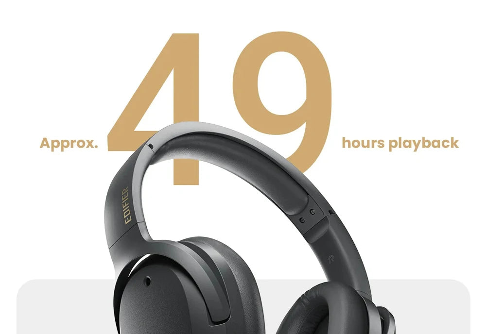 Edifier W820NB Plus Wireless Headphones – 43dB ANC, Hi-Res LDAC, 49H Playtime, Over-Ear Bluetooth Headset