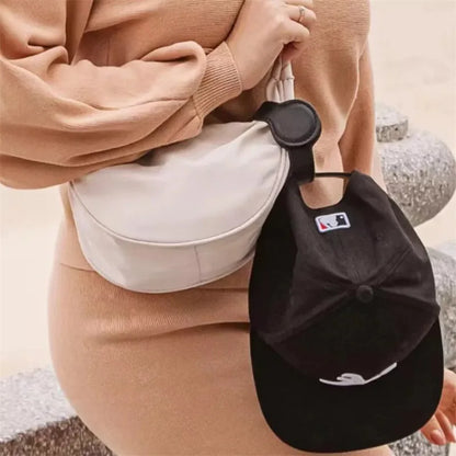 Multi-Purpose PU Leather Magnetic Hat Clip – Strong Magnetic Round Organizer for Travel Bags, Luggage & Accessories Holder