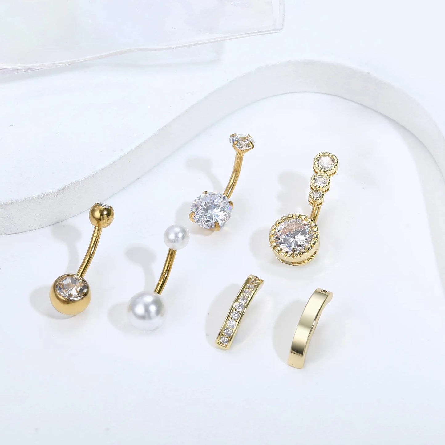 Drperfect 316L Stainless Steel Belly Button Ring – Surgical Steel Navel Piercing Jewelry for Women