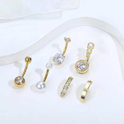 Drperfect 316L Stainless Steel Belly Button Ring – Surgical Steel Navel Piercing Jewelry for Women