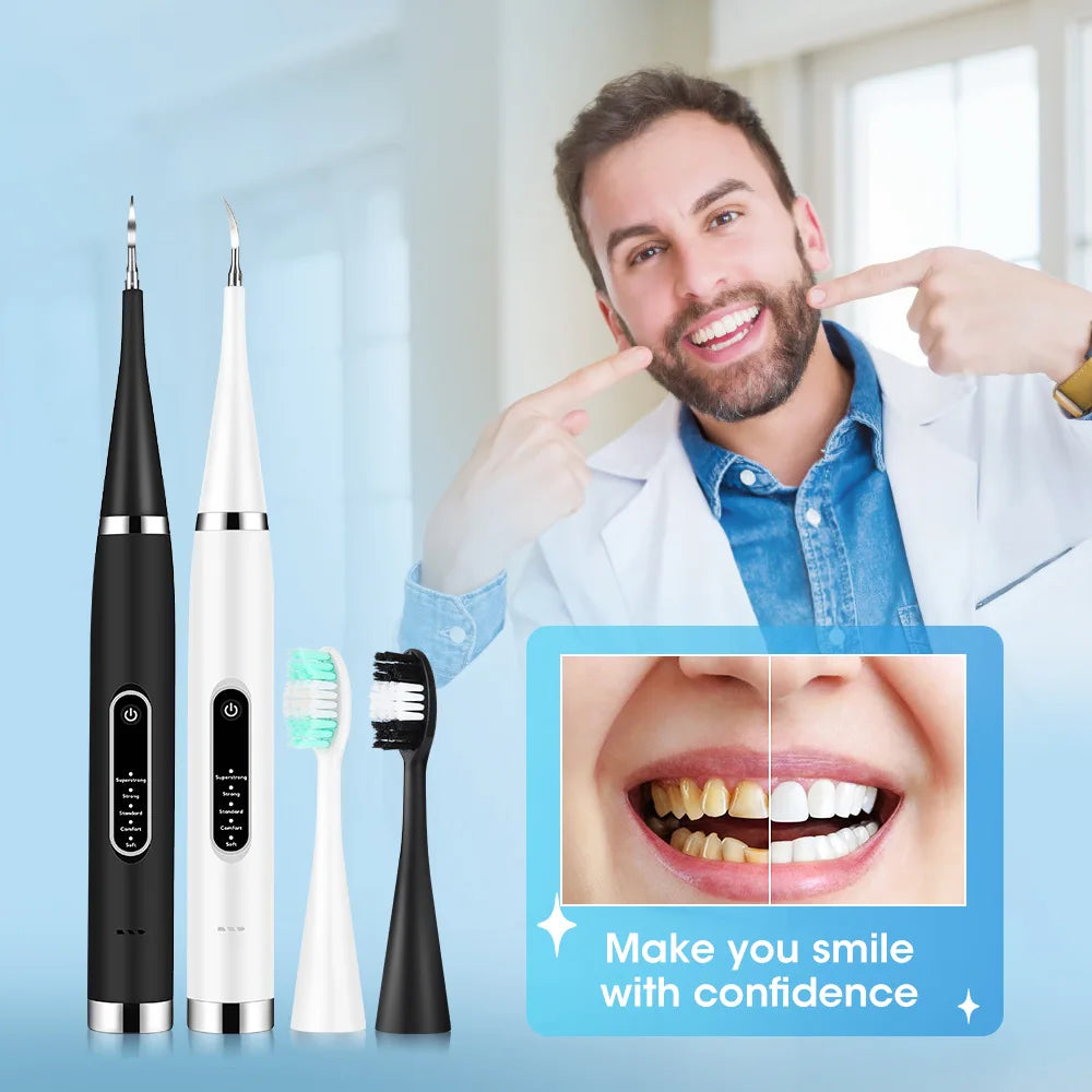 Electric Tooth Whitening Brush – Sonic Teeth Cleaner, Dental Scaler, Plaque & Calculus Remover Kit