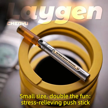 CHENYU EDC Laygen Mechanical Stress Relief Toy - Stainless Steel Fingertip Push Rod, Ultra-Dense Current Track Design