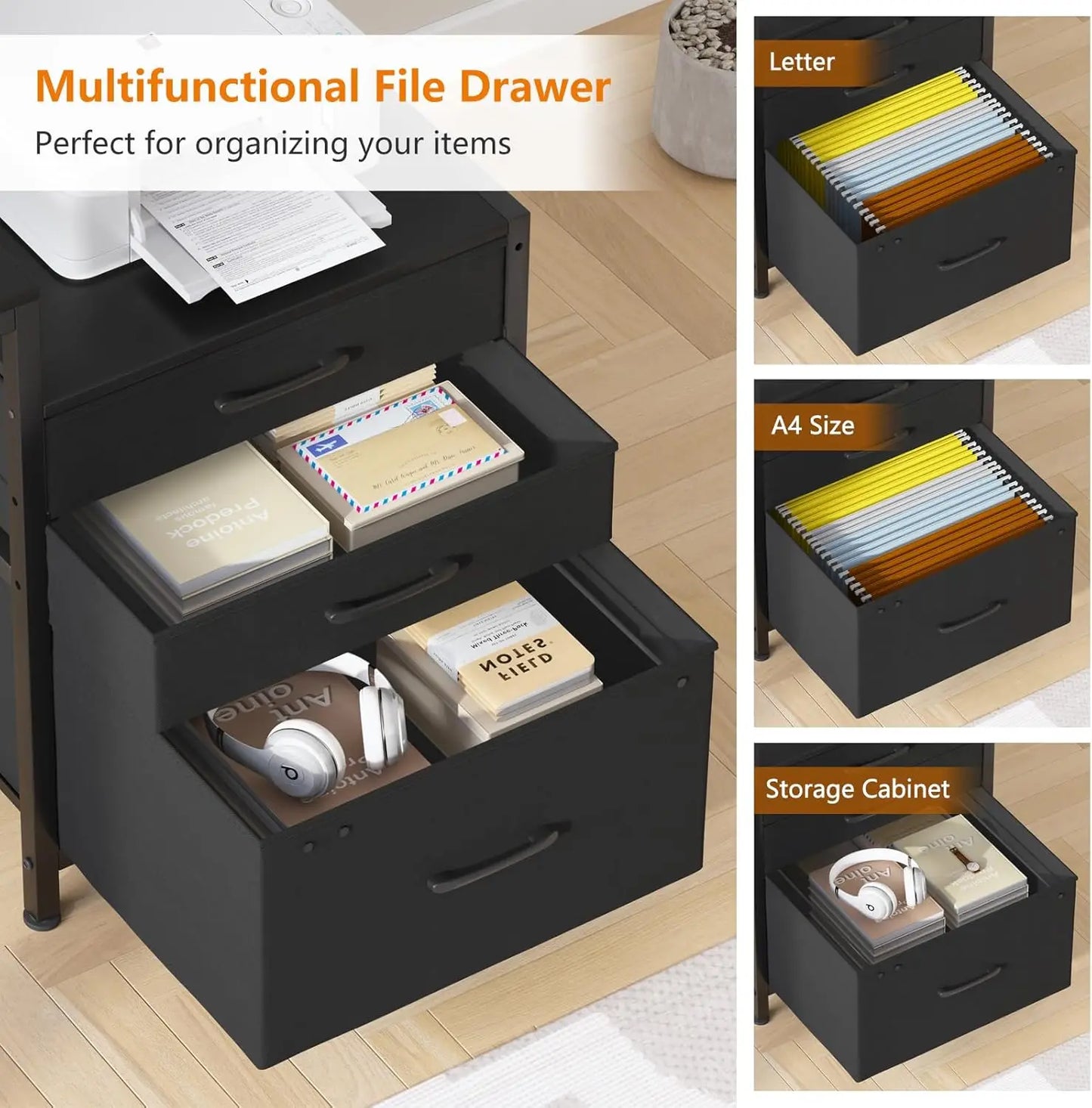 66" Computer Desk with LED Lights & Power Outlets – Home Office Desk with 3 Drawers, Storage Shelf & Gaming Desk