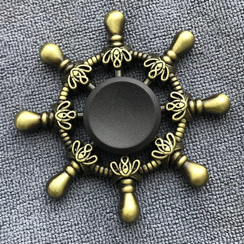 Bronze Metal Alloy Fidget Spinner R188 – Silent Hand Gyro Stress Relief Toy for Kids & Adults