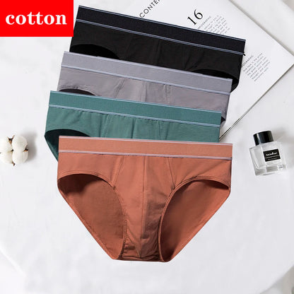 4-Pack Men's Cotton Briefs - Breathable Printed Underwear with Comfortable Fit & Stylish Design
