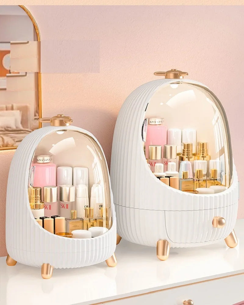 Acrylic Cosmetic Storage Box - Makeup Brush Holder, Lipstick Organizer, and Skin Care Products Display Cabinet for Your Dressing Table or Vanity