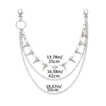 Punk Rock Metal Waist Chain Keychain – Unisex Hip-Hop Jewelry for Jeans, Wallets & Accessories