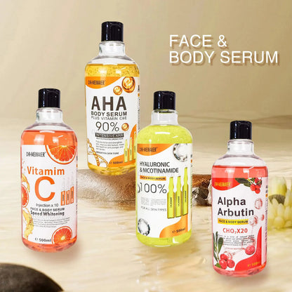 500ml AHA Moisturizing Face & Body Serum - Hydrating, Brightening & Firming Skin Care for Women & Men