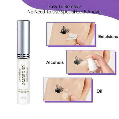 7g Waterproof Eyelash Glue Gel — Strong Hold for False, Individual & Cluster Lashes, Professional Salon & Home Use