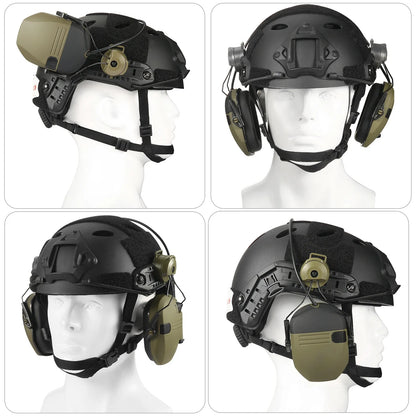 WK Tactical Electronic Shooting Earmuff – New Generation Noise-Reducing Headphones, NRR 23dB Helmet Version