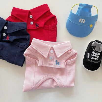 Pet Dog Polo Shirt - Soft Breathable Puppy Vest Clothes for Small and Medium Dogs