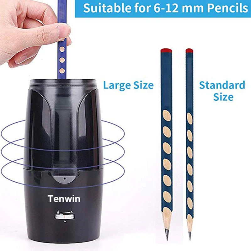 Tenwin Automatic Electric Pencil Sharpener - Colored Pencils Sharpening - Mechanical Office School Supplies Stationery