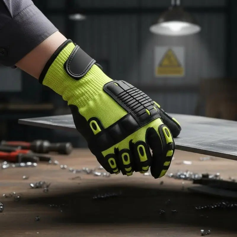 Cut-Resistant Safety Work Gloves - Anti-Vibration, Impact-Resistant & Oil-Proof Nitrile-Dipped Protective Gloves