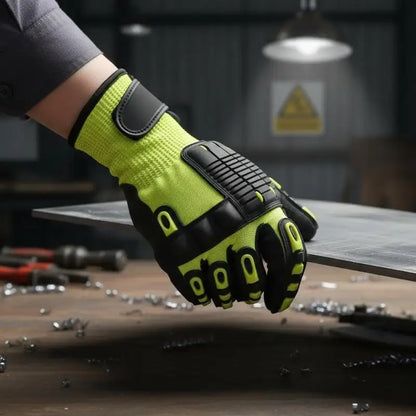 Cut-Resistant Safety Work Gloves - Anti-Vibration, Impact-Resistant & Oil-Proof Nitrile-Dipped Protective Gloves