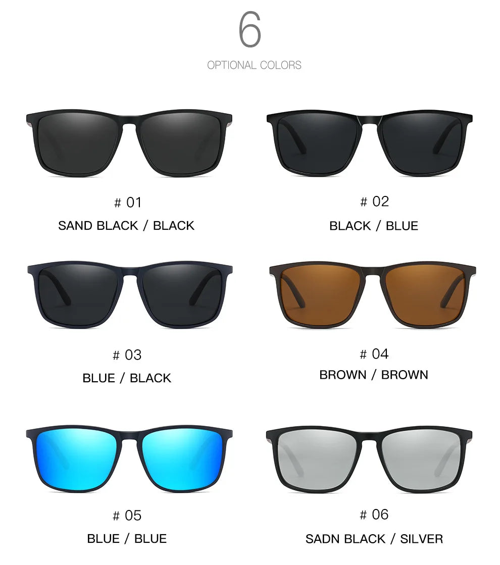 Polarized Sports Sunglasses for Men – Lightweight Comfortable Square UV400 Eyewear with Original Case