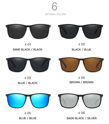 Polarized Sports Sunglasses for Men – Lightweight Comfortable Square UV400 Eyewear with Original Case