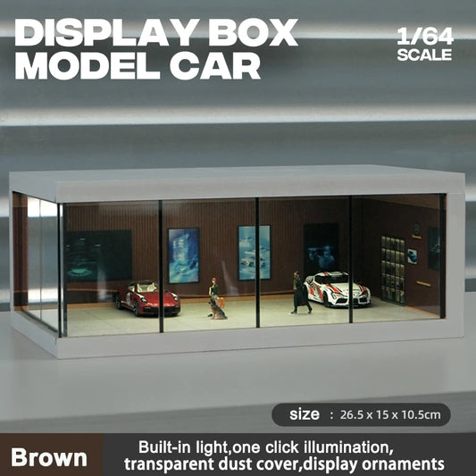 1/64 Scale Model Car Parking Space — Lighted Simulated Display Scene (Figures & Cars Not Included)