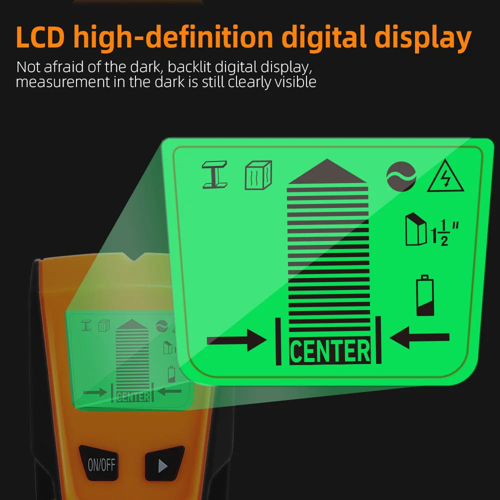 3-in-1 Wall Metal Detector – Professional Deep Scan for Metal, Wood Studs, AC Voltage & Live Wires