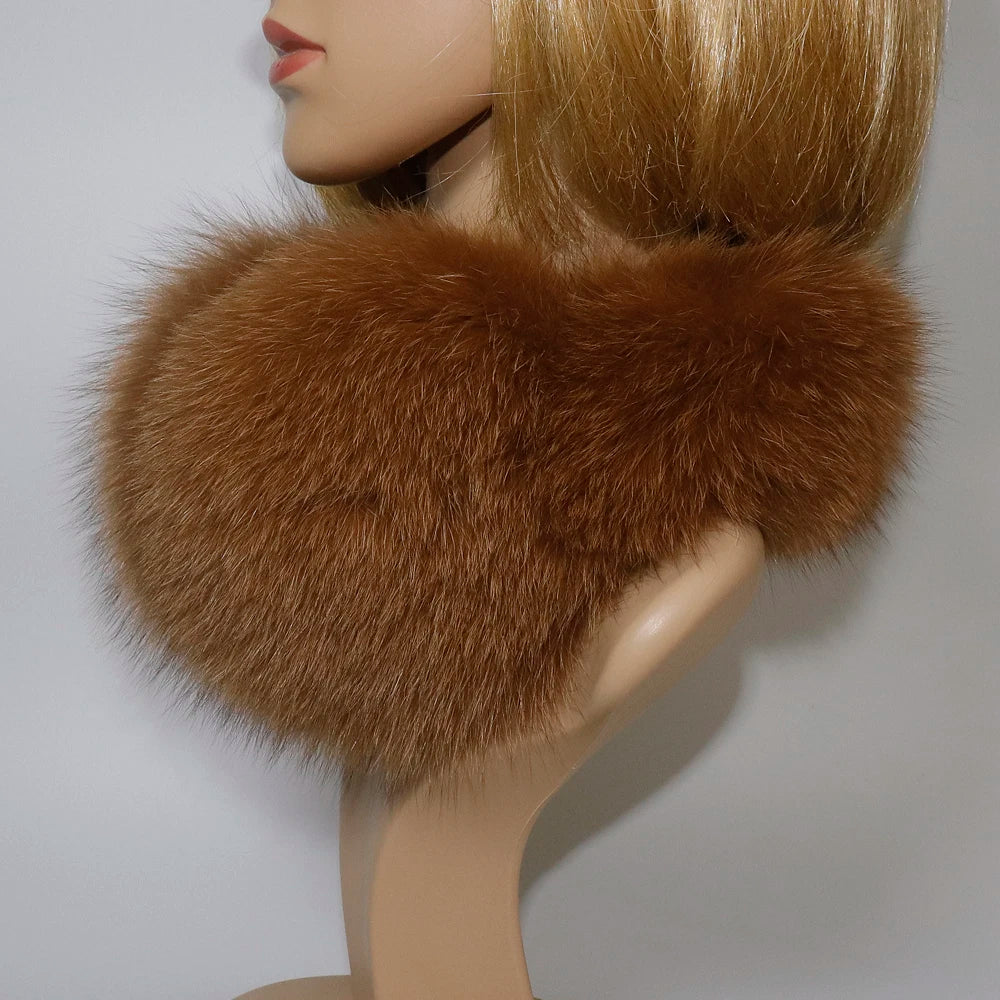 Real Fox & Raccoon Fur Earmuffs – Warm Winter Ear Warmer for Women and Girls, Plush Genuine Fur Accessory