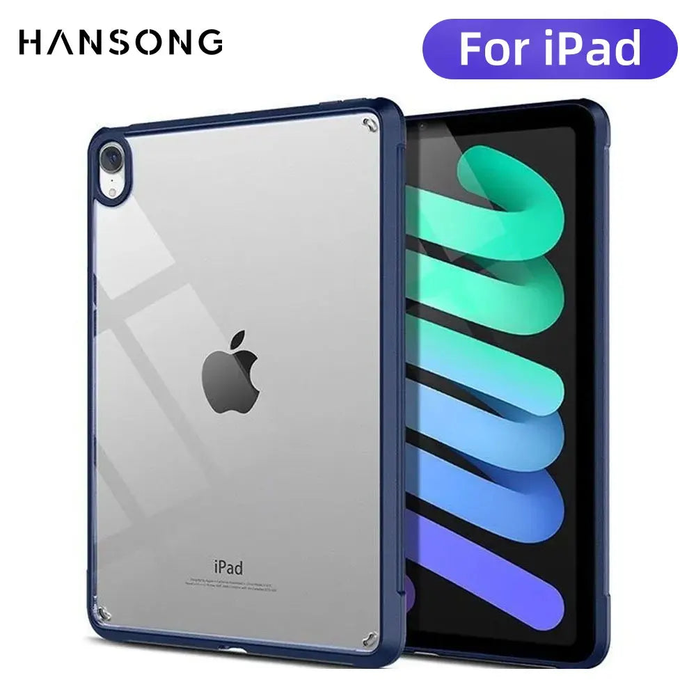 Transparent Silicone Case for iPad Pro 11, 10.2 9/8/7 Gen, 9.7 5/6 Gen, Air 4/5 10.9, Mini 4/5/6