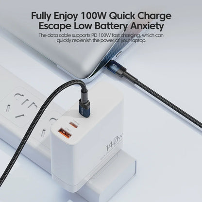 Toocki PD 100W/60W Type-C to Type-C Cable – Quick Charge 3.0 Fast Charging for iPhone 15, Huawei, Samsung, Xiaomi