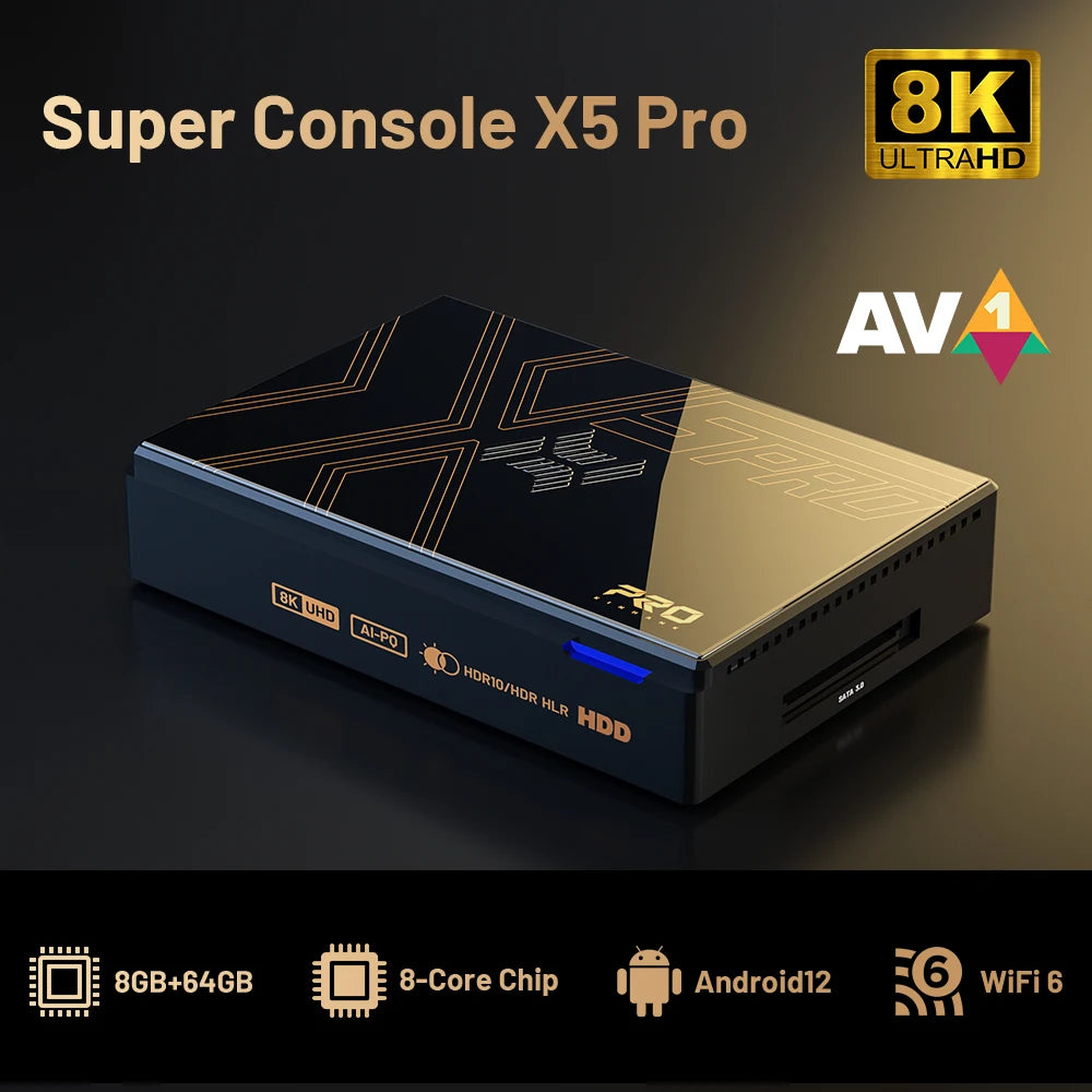Kinhank Super Console X5 Pro – Retro Game Console with 16,000 Games for PS2/PS1/SS/DC/N64, 4TB HDD, Plug & Play Game Player