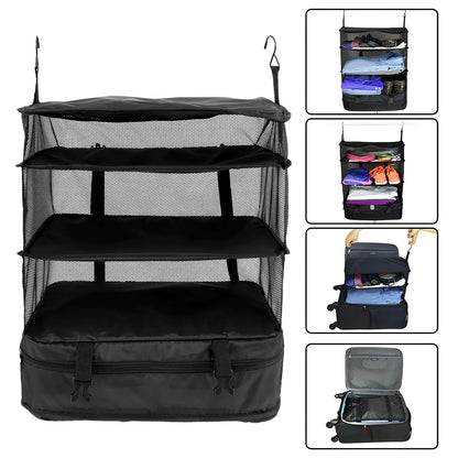 Travel Hanging Luggage Organizer | Large Capacity Foldable Clothes Storage & Garment Bag