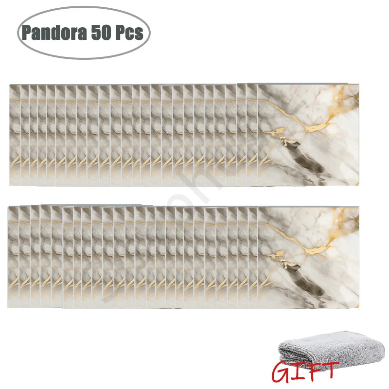 PVC Marble Wall & Floor Stickers - Waterproof Self-Adhesive Tile Decor for Kitchen & Bathroom