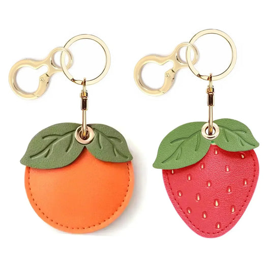 Leather Keychain Case for Apple AirTag – Cute Protective Anti-Scratch GPS Tracker Cover