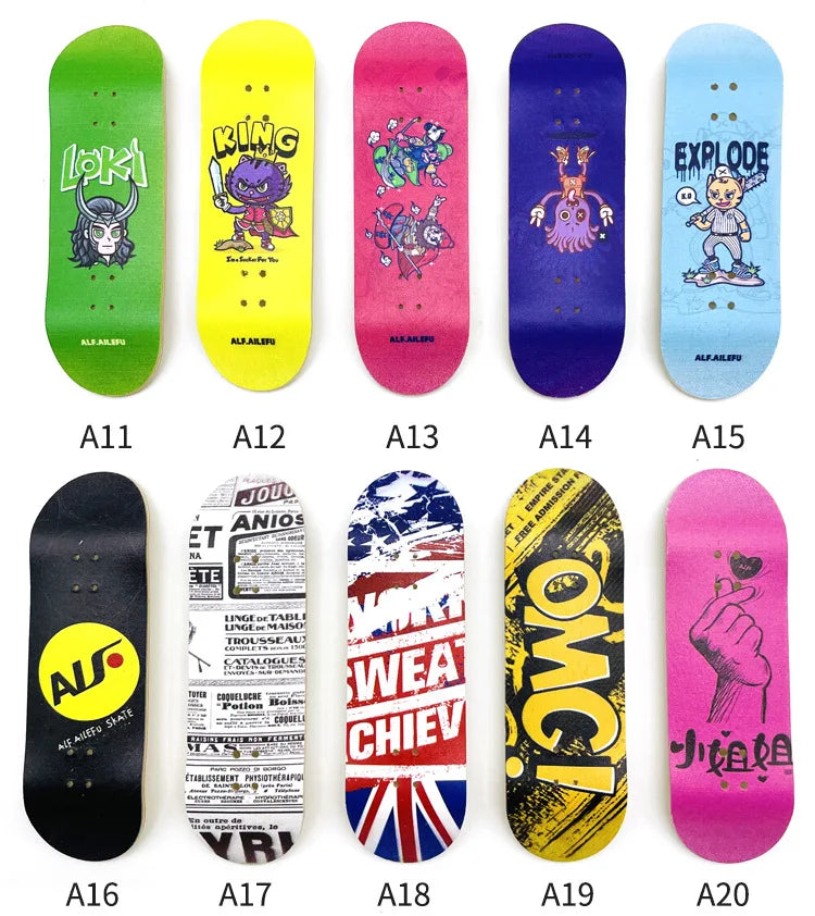 Creative Mini Finger Skateboard – Colorful Maple Fingerboard with Double Rocker, Sport Bearings & Palm Slide Board