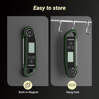 INKBIRD RHT-11K Instant Read Meat Thermometer – 0.5s Fast Response, ±0.3°C Accuracy, IPX5 Waterproof Digital BBQ Cooking & Baking Thermometer with LCD Backlight