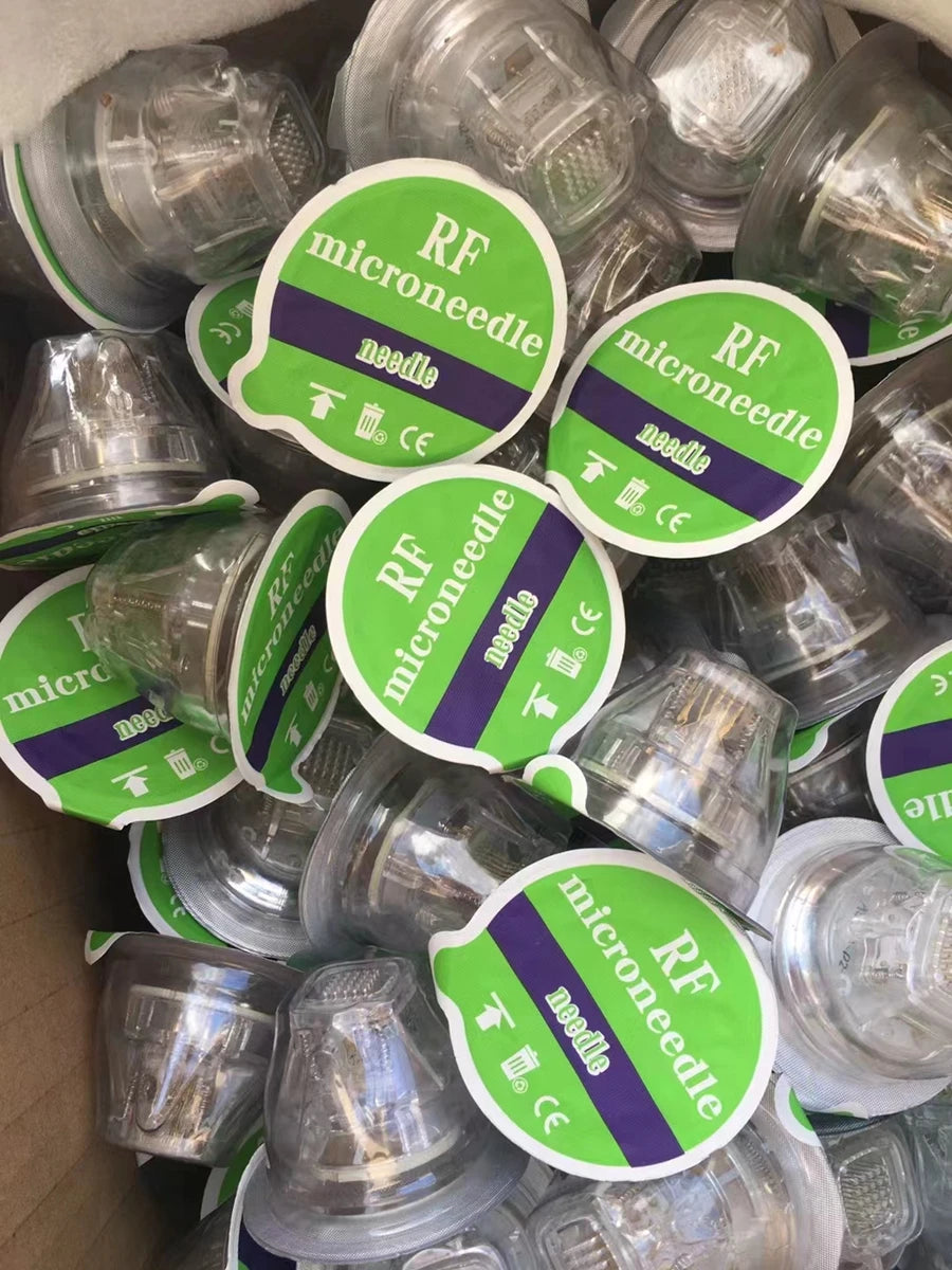 Disposable Green Insulated Cartridge Consumables, Gold-Plated 10/25/64 Pins Nano Cartridges, Accessory for RF Treatments