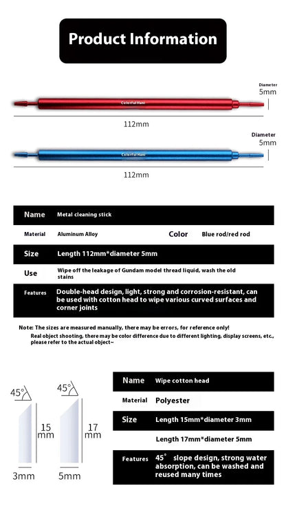 Aluminum Alloy Panel Line Eraser Stick – Model Cleaning & Wiping Tool for Precision Assembly & Hobby Craft Use