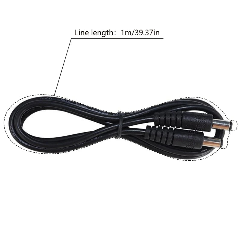 DC Male to Male Power Adapter Cable - 5.5x2.1mm & 5.5x2.5mm Round Connector Extension Cord for DC Devices