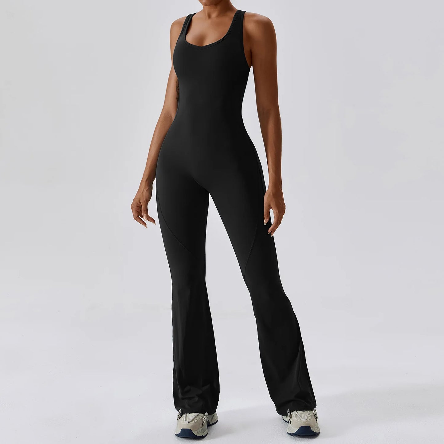 Women’s Yoga Sportswear Jumpsuit – Fitness Gym Romper Stretch Workout Bodysuit with Push Up Support