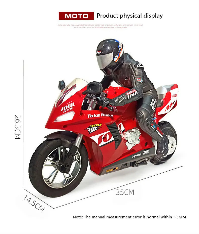 1/6 Scale RC Electric Racing Motorcycle – High-Speed 4CH Remote Control Drift Car Toy for Boys