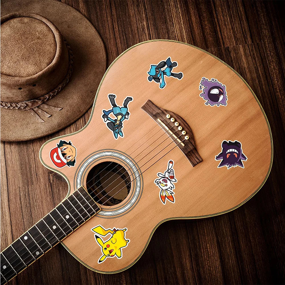 Pokémon Cartoon Stickers – 10/30/50-Piece Cute Anime DIY Decal Set for Laptops, Phones, Notebooks & Suitcases