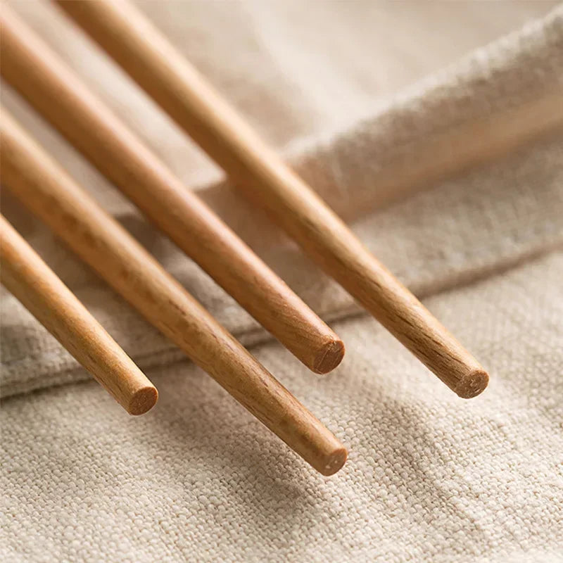 Japanese Extra Long Wooden Chopsticks – Polished Beech Wood, Anti-Slip for Fried Food & Noodles, Kitchen Cooking Tools