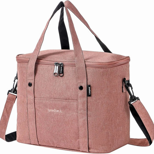Insulated Lunch Bag for Men/Women | Reusable Large Cooler Box with Shoulder Strap | Camping Picnic Bag for Teenagers and Workers - 1pc